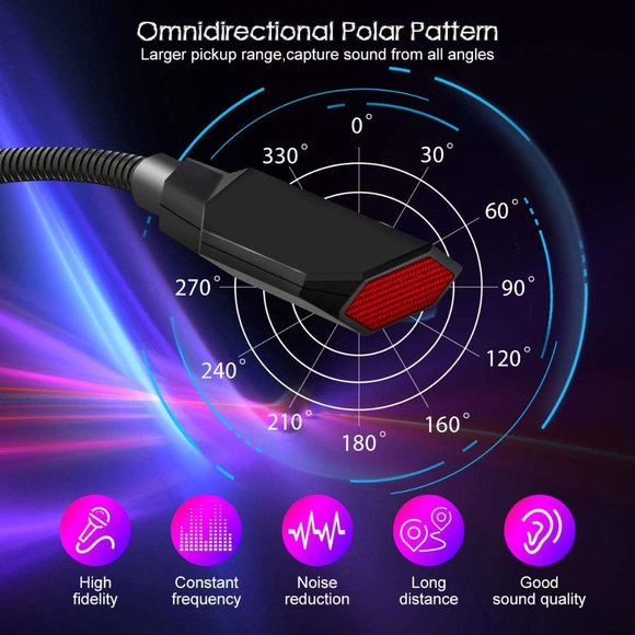 USB Computer Microphone, Plug & Play Desktop Microphone with Mute Button - Picture 4 of 6